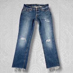 Lucky Brand Distressed Blue Straight Leg Jeans